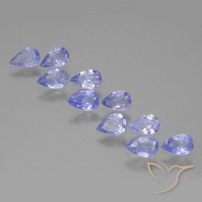 Pedras preciosas de Tanzanita Violeta Azul natural de 2.19 ct, Formato de pêra, VS