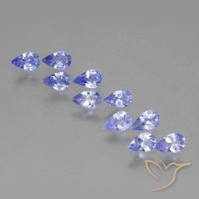 Pedras preciosas de Tanzanita Violeta Azul natural de 1.90 ct, Formato de pêra, VS
