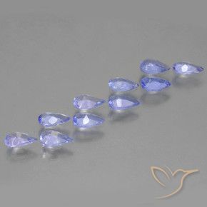 Pedras preciosas de Tanzanita Violeta Azul natural de 1.82 ct, Formato de pêra, VS