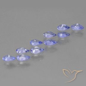 Pedras preciosas de Tanzanita Violeta Azul natural de 2.18 ct, Formato de pêra, VS