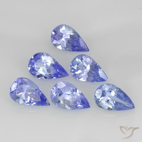 Pedras preciosas de tanzanita azul natural de 1,35 ct, formato de pêra, VS