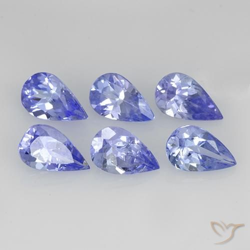 Pedras preciosas de tanzanita azul natural de 1,35 ct, formato de pêra, VS