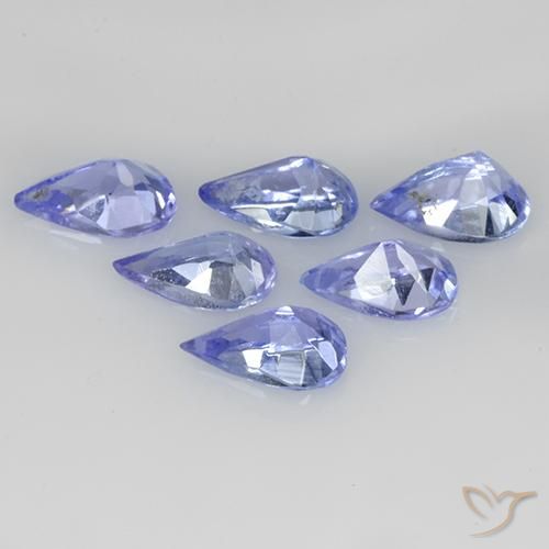 Pedras preciosas de tanzanita azul natural de 1,35 ct, formato de pêra, VS