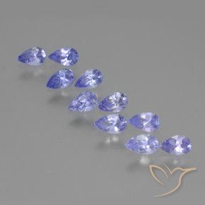 Pedras preciosas de Tanzanita Violeta azulado natural de 2.07 ct, Formato de pêra, VS