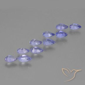 Pedras preciosas de Tanzanita Violeta azulado natural de 2.07 ct, Formato de pêra, VS