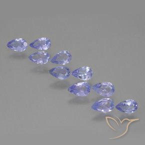 Pedras preciosas de Tanzanita Violeta azulado natural de 1.78 ct, Formato de pêra, VS