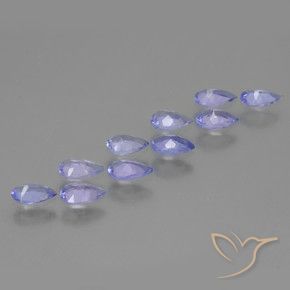 Pedras preciosas de Tanzanita Violeta azulado natural de 1.78 ct, Formato de pêra, VS