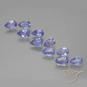 Pedras preciosas de Tanzanita violeta real natural de 1.80 ct, Formato de pêra, VS