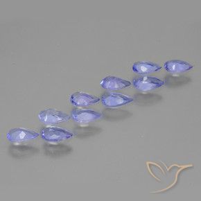 Pedras preciosas de Tanzanita violeta real natural de 1.80 ct, Formato de pêra, VS
