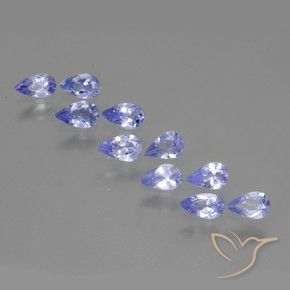 Pedras preciosas de Tanzanita Violeta médio natural de 1.77 ct, Formato de pêra, VS