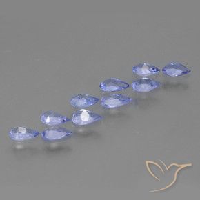 Pedras preciosas de Tanzanita Violeta médio natural de 1.77 ct, Formato de pêra, VS