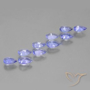 Pedras preciosas de Tanzanita Violeta azulado natural de 1.81 ct, Formato de pêra, VS