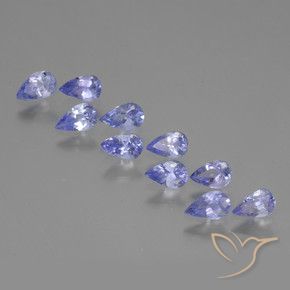 Pedras preciosas de Tanzanita violeta real natural de 2.03 ct, Formato de pêra, VS