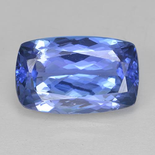Tanzanita azul natural 5,02ct, almofada cortada, VVS