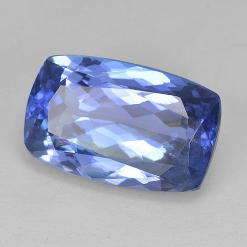 Tanzanita azul natural 5,02ct, almofada cortada, VVS