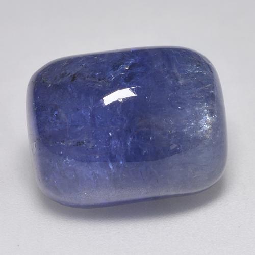 Tanzanita azul natural 18,34ct, almofada cortada, translúcido