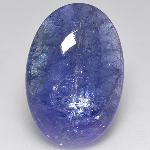 Tanzanita azul natural 18,74ct, corte oval, translúcido