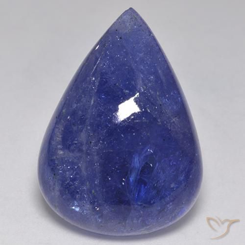 Tanzanita azul natural 44,99ct, formato de pêra, translúcido