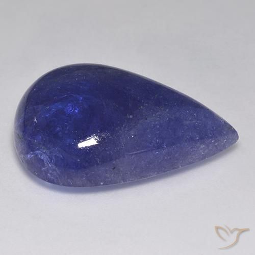 Tanzanita azul natural 44,99ct, formato de pêra, translúcido