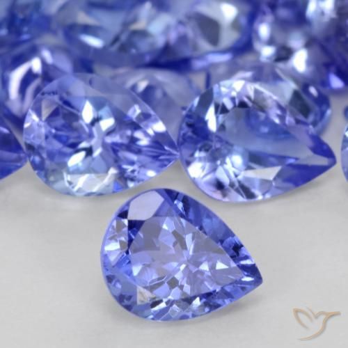 Tanzanita azul intenso Natural 0.29ct, Formato de pêra, VS