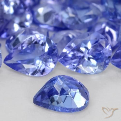 Tanzanita azul intenso Natural 0.29ct, Formato de pêra, VS