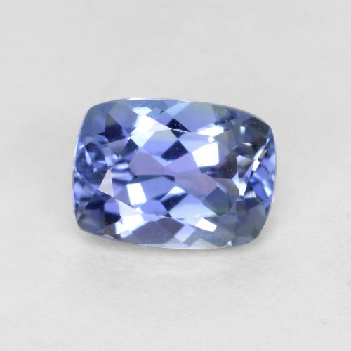 Tanzanita azul natural 0,63ct, almofada cortada, VVS-VS