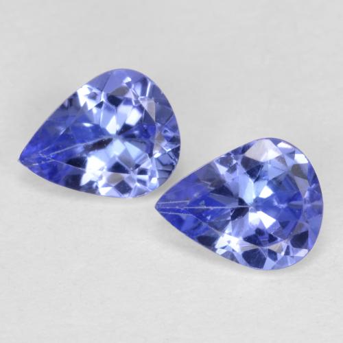 Pedras preciosas de tanzanita azul natural de 0,66 ct, formato de pêra, VVS-VS