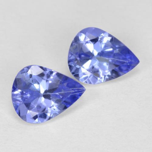 Pedras preciosas de tanzanita azul natural de 0,66 ct, formato de pêra, VVS-VS