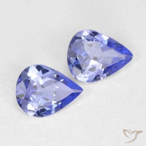 Pedras preciosas de Tanzanita Azul Violeta Intenso natural de 0.48 ct, Formato de pêra, VVS-VS