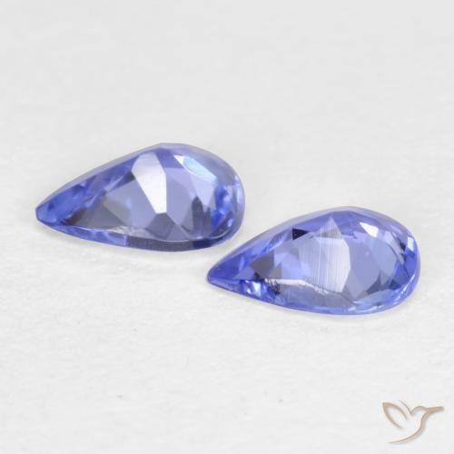 Pedras preciosas de Tanzanita Azul Violeta Intenso natural de 0.48 ct, Formato de pêra, VVS-VS