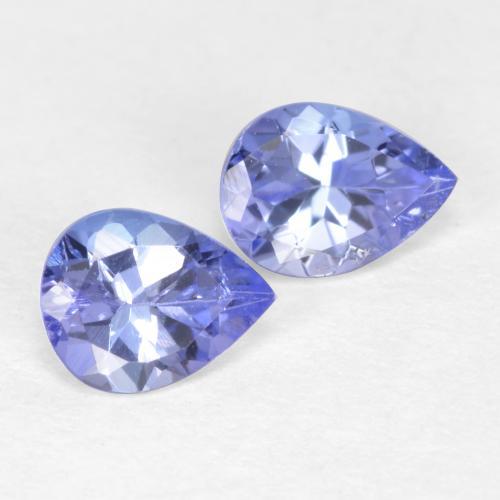 Pedras preciosas de tanzanita azul natural de 0,60 ct, formato de pêra, VVS-VS