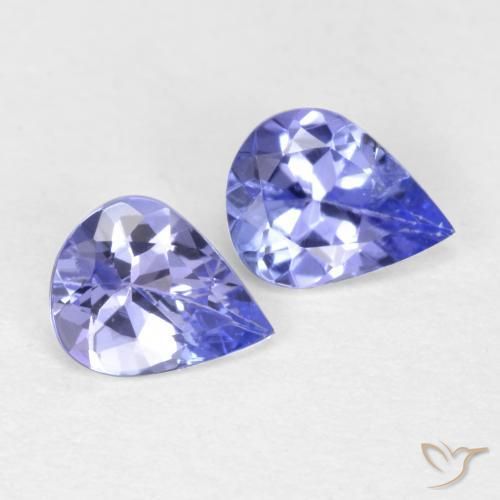 Pedras preciosas de Tanzanita Azul Violeta Intenso natural de 0.53 ct, Formato de pêra, VVS-VS