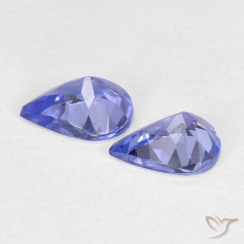 Pedras preciosas de Tanzanita Azul Violeta Intenso natural de 0.53 ct, Formato de pêra, VVS-VS