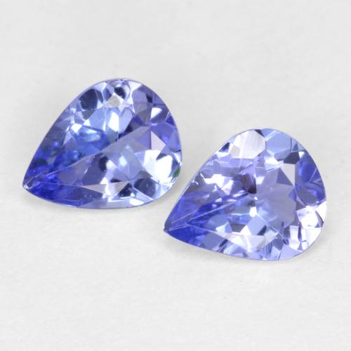 Pedras preciosas de tanzanita azul natural de 0,57 ct, formato de pêra, VVS-VS