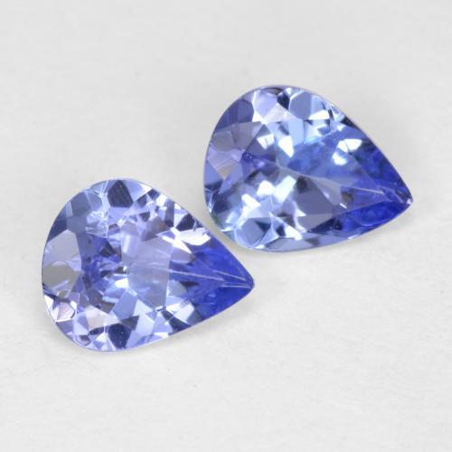Pedras preciosas de tanzanita azul natural de 0,57 ct, formato de pêra, VVS-VS
