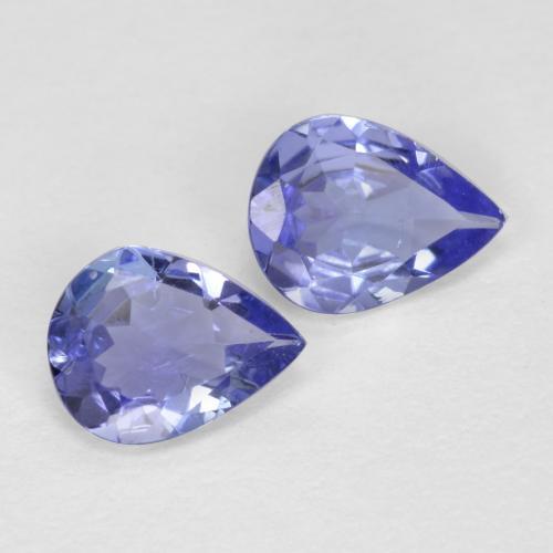 Pedras preciosas de tanzanita azul natural de 0,49 ct, formato de pêra, VVS-VS