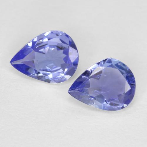 Pedras preciosas de tanzanita azul natural de 0,49 ct, formato de pêra, VVS-VS