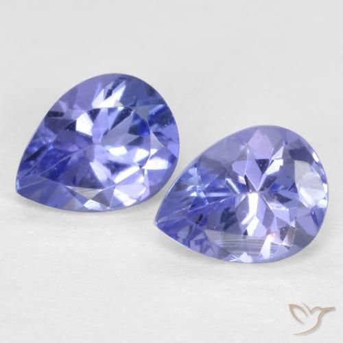 Pedras preciosas de tanzanita azul natural de 0,66 ct, formato de pêra, VVS-VS
