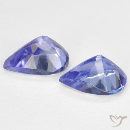 Pedras preciosas de Tanzanita Azul Violeta Intenso natural de 0.60 ct, Formato de pêra, VVS-VS