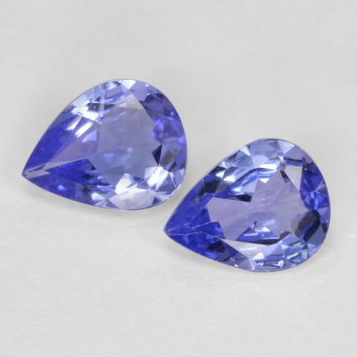 Pedras preciosas de tanzanita azul natural de 0,59 ct, formato de pêra, VVS-VS