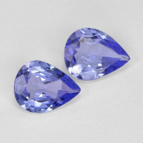 Pedras preciosas de tanzanita azul natural de 0,59 ct, formato de pêra, VVS-VS