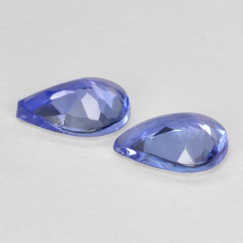 Pedras preciosas de tanzanita azul natural de 0,59 ct, formato de pêra, VVS-VS