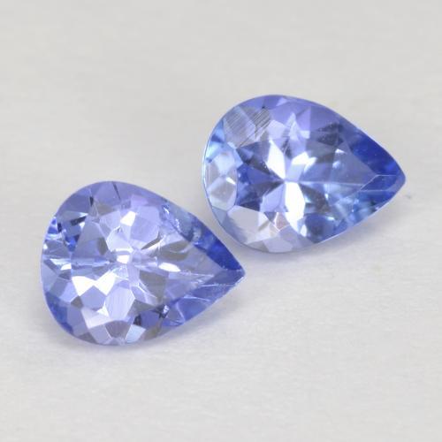 Pedras preciosas de tanzanita azul natural de 0,73 ct, formato de pêra, VS