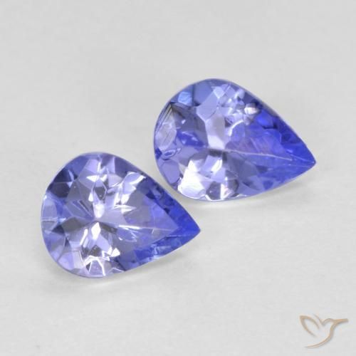 Pedras preciosas de Tanzanita Azul Violeta Intenso natural de 0.54 ct, Formato de pêra, VVS-VS