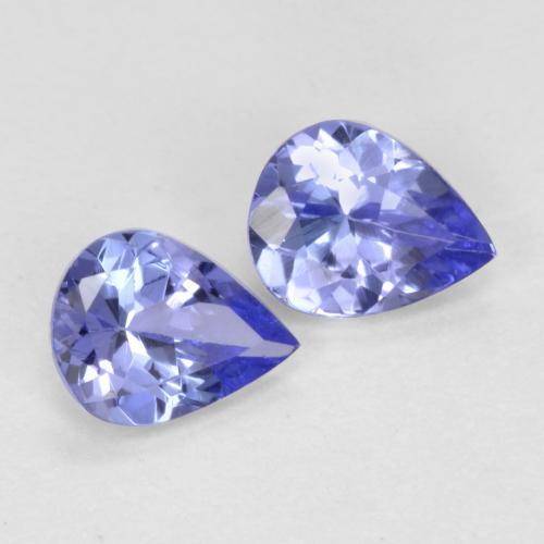 Pedras preciosas de Tanzanita Azul Violeta Intenso natural de 0.60 ct, Formato de pêra, VVS-VS
