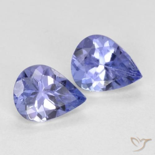 Pedras preciosas de Tanzanita Azul Violeta Intenso natural de 0.65 ct, Formato de pêra, VVS-VS