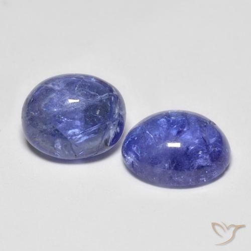 Pedras preciosas de tanzanita azul violeta intenso natural de 6,92 ct, corte oval, transparente