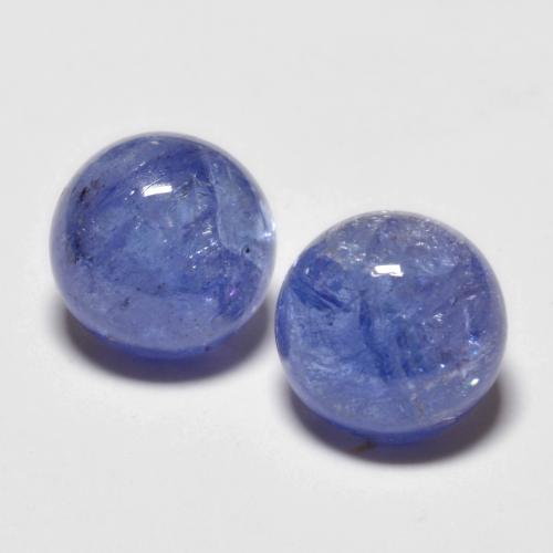 Pedras preciosas de Tanzanita Azul Violeta Intenso natural de 3.58 ct, Corte Redondo, Transparente