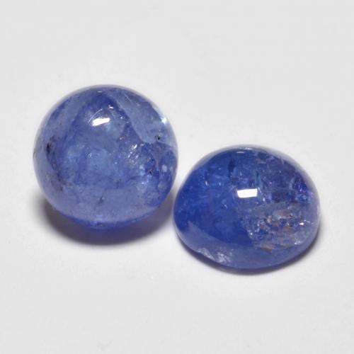 Pedras preciosas de Tanzanita Azul Violeta Intenso natural de 3.58 ct, Corte Redondo, Transparente