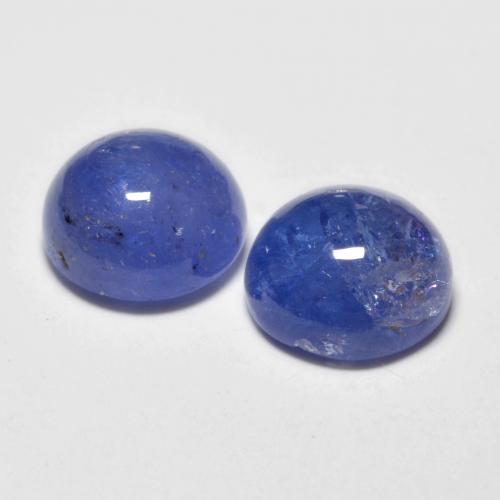 Pedras preciosas de Tanzanita Azul Violeta Intenso natural de 3.58 ct, Corte Redondo, Transparente